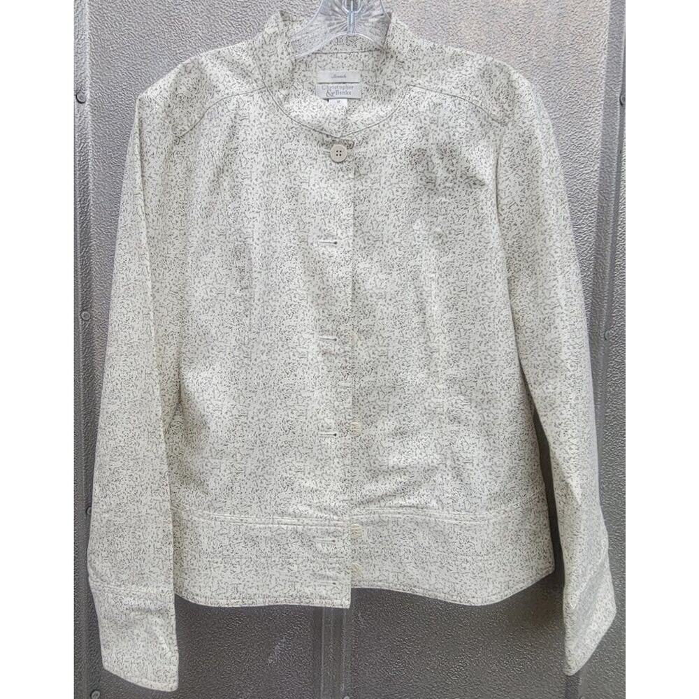 Christopher & Banks Denim Style Button Up Long Sleeve Stretch Jacket Size M
